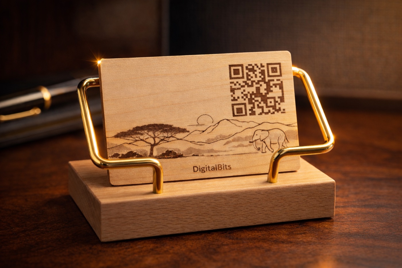 GO Profiles engraved bamboo NFC card